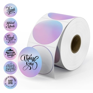 image:imageMUNBYN 2x2 Thermal Sticker Labels Rainbow Color Square Thermal Labels for Small Business Logo Design Baking 500 Sheets1 RollGradient Purple