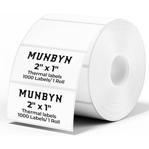image:imageMUNBYN 3x2 Inch White Thermal Labels Thermal Sticker Labels for Price Barcode Mailing Name 500 Sheets1 RollWhite