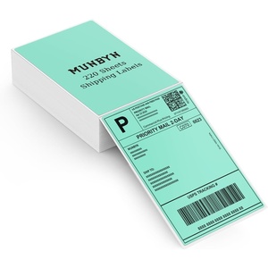 image:imageMUNBYN 4x6 Pink Direct Thermal Shipping Labels Commercial Grade Permanent Adhesive Fanfold Mailing Postage Label Paper for Thermal Printers and Packages 500 Sheets per StackGreen