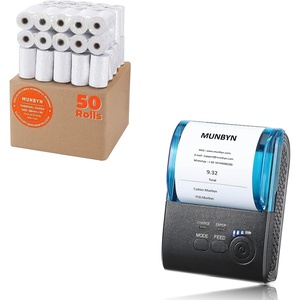 image:imageMUNBYN 58mm Bluetooth Receipt Printer and 2 14 x 50 Thermal Paper 50 Rolls BPA Free Receipt Paper