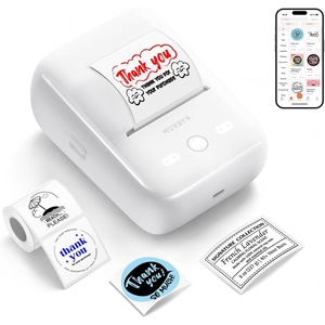 image:imageMUNBYN 6in1 Label Printer amp Sticker Printer Bluetooth Thermal Printer for Phone amp PC 2Color Printing with AutoCenter Alignment Barcode Custom Labels Address amp Logo Labels 1 Roll IncludedWhite
