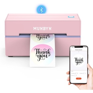 image:imageMUNBYN Bluetooth Thermal Label Printer 130B Wireless 4x6 Shipping Label Printer for Shipping Packages Small Business Office or Home Compatible with iPhone Android iPad Windows macOS ChromePink