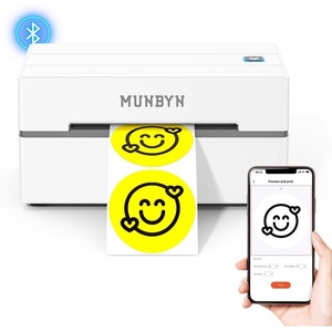image:imageMUNBYN Bluetooth Thermal Label Printer 130B Wireless 4x6 Shipping Label Printer for Shipping Packages Small Business Office or Home Compatible with iPhone Android iPad Windows macOS ChromeWhite