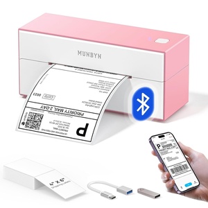 image:imageMUNBYN Bluetooth Thermal Label Printer 4x6 Shipping Label Printer for Shipping Packages Compatible with iOS Android PC Mac Chrome OS Etsy Ebay Shopify Amazon USPS and MorePink