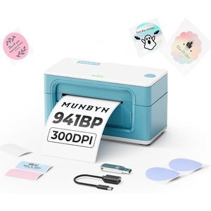 image:imageMUNBYN Bluetooth Thermal Label Printer 941BP Wireless 300DPI 4x6 Shipping Label Printer for Small Business Compatible with Windows Mac iPhone Android PC Amazon Shopify Etsy USPS PinkGreen