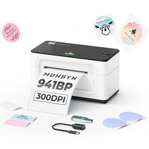 image:imageMUNBYN Bluetooth Thermal Label Printer 941BP Wireless 300DPI 4x6 Shipping Label Printer for Small Business Compatible with Windows Mac iPhone Android PC Amazon Shopify Etsy USPS PinkWhite