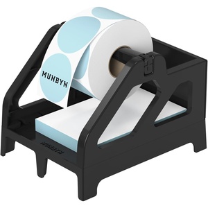 image:imageMUNBYN Label Holder for Rolls and FanFold Labels Thermal Sticker Roll Holder for Desktop Thermal Printer Shipping Supplies Industrial Paper PinkBlack