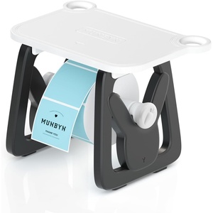 image:imageMUNBYN Label Holder for Rolls and Fanfold Labels Thermal Sticker Holder for Desktop Thermal Printer Accessory Supplies for Home Office Small BusinessBlack and White