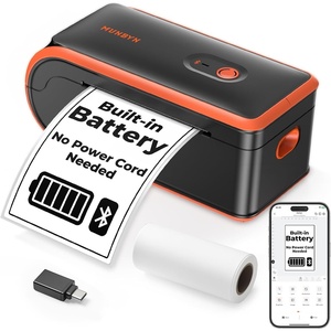 image:imageMUNBYN MC240 Bluetooth Thermal Label Printer with Battery Builtin Paper Bin Portable Wireless 46 Shipping Label Printer Compatible with iOS Android Windows Mac Works for Small Business