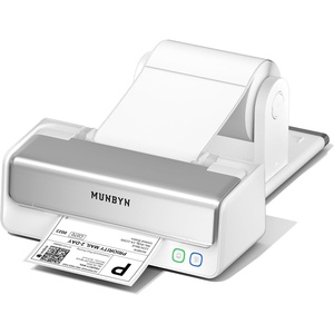 image:imageMUNBYN Replaceable PrintHead Bluetooth Thermal Label Printer with Paper Holder RW405B Wireless 4x6 Shipping Label Printer for Small Businesses Compatible with Mac Windows iPhone Android Chrome