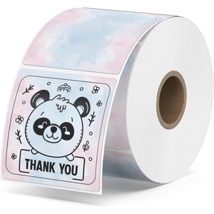 image:imageMUNBYN Square Thermal Label Stickers 52mm x 52mm Watercolor Thermal Labels MultiPurpose Label Stickers for Packaging Gifts Business DIY Logo Design 500 Labels1 Roll ITLP22TBRD