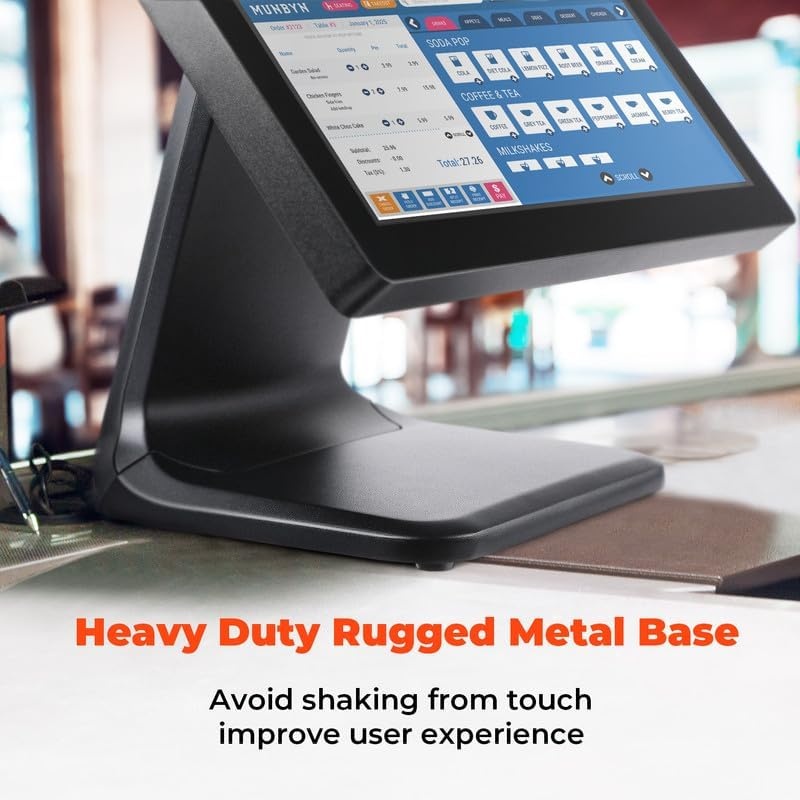 image:imageMUNBYN 17inch POSTouchScreenMonitor MultiTouch Monitor 400 nits True Flat Seamless Capacitive LED VGAHDMI Input for Office POS Restaurant No Driver Required
