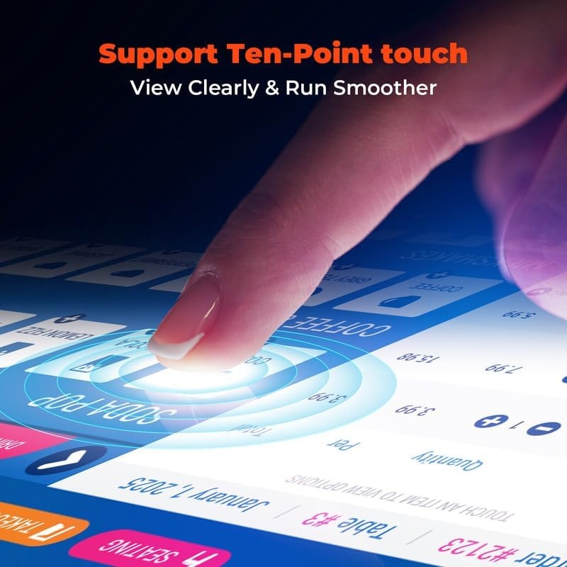 image:imageMUNBYN 17inch POSTouchScreenMonitor MultiTouch Monitor 400 nits True Flat Seamless Capacitive LED VGAHDMI Input for Office POS Restaurant No Driver Required