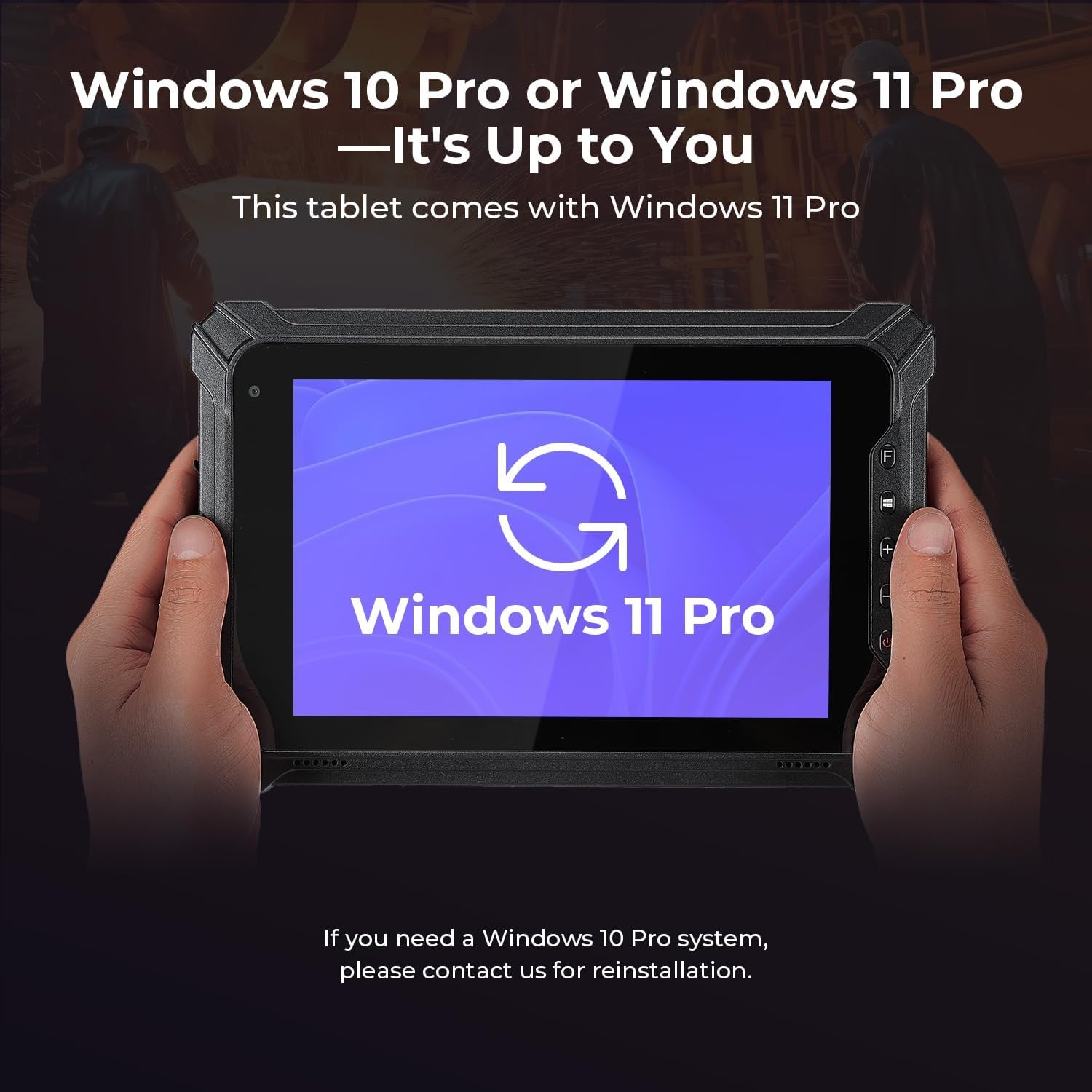 image:imageMUNBYN 2026 Rugged Windows Tablet IRT06 8 Windows 11 Pro 8GB128GB Tough Tablet 700nit Sunlight Readable Intel N5100 Rugged PC for Construction Industrial 2Y Protection