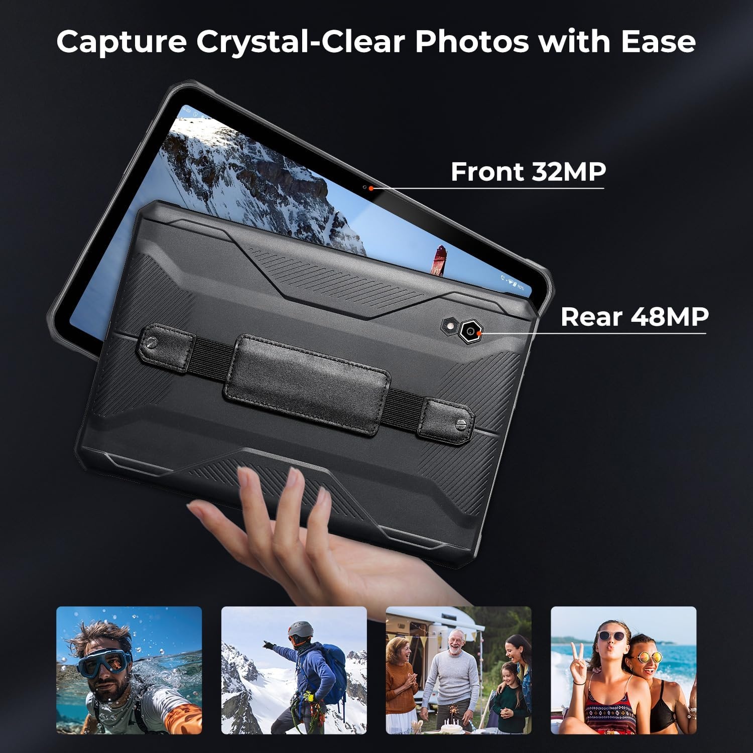 image:imageMUNBYN Rugged Tablet Android 14 ILT03 868 GPS Tablet for UTV 33W Fast Charging IP68 Waterproof 8000mAh Lasts 11 Hours 32MP48MP Dual Camera 8GB128GB 4G LTE for Offroad Drone 2Y Protection