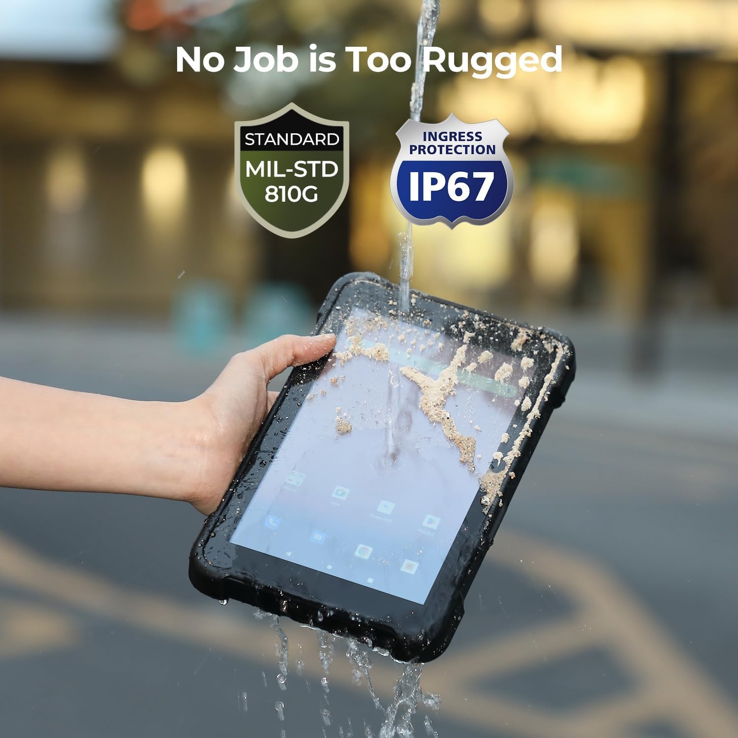 image:imageMUNBYN Rugged Tablet Scanner IRT01P Android 14 Industrial Tablet Equip with Zebra SE4710 Scanner 8GB128GB Barcode Tablet 700nit IP67 Rugged Tablet Rugged Enterprise Tablet with Barcode Scanner