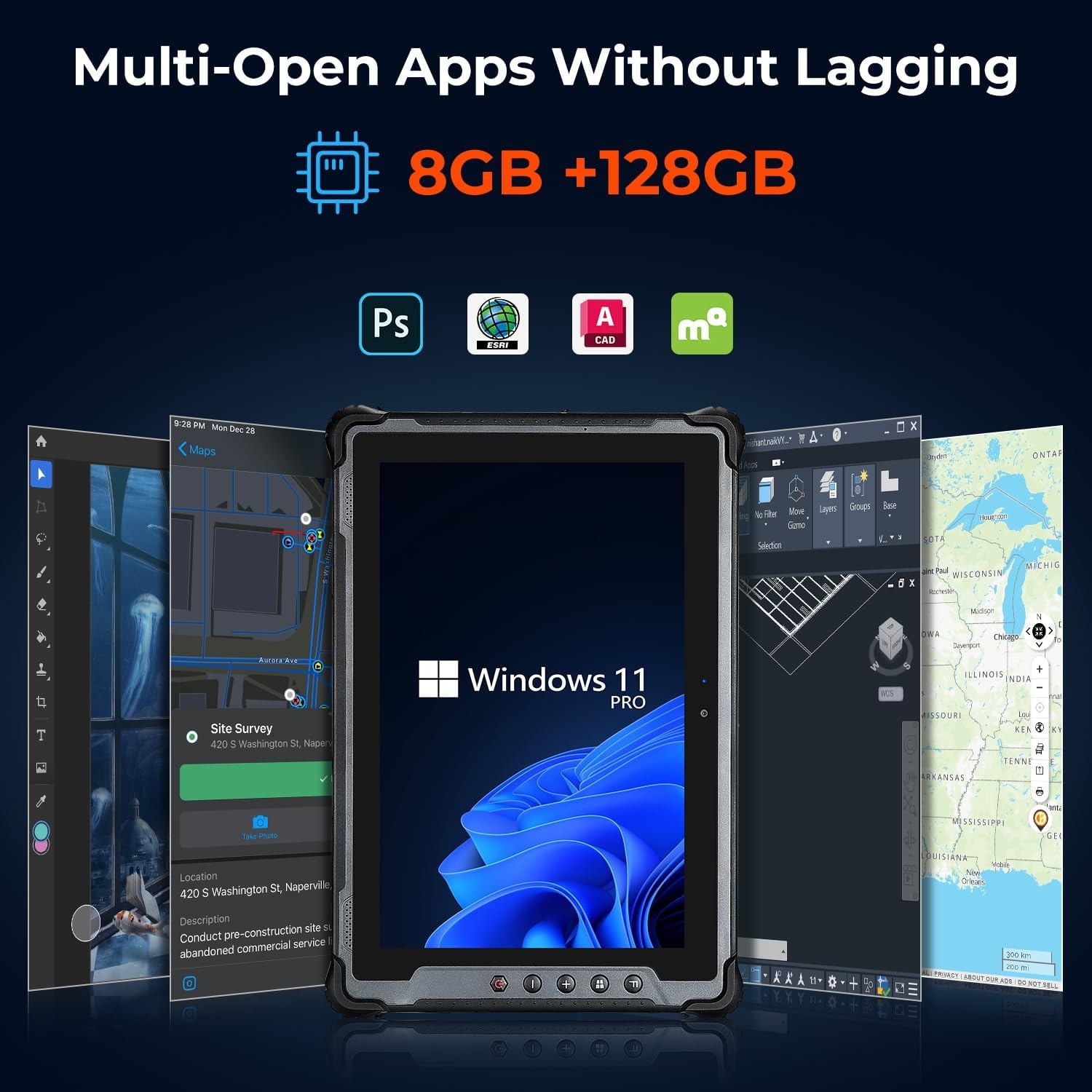 image:imageMUNBYN Rugged Tablet with Barcode Scanner101inch Windows 11 Pro Tablet WiFi 6 1000nit Sunlight Readable Builtin Honeywell N4680 Scanner Intel N100 Rugged PC 4G LTE for Warehouse Gray