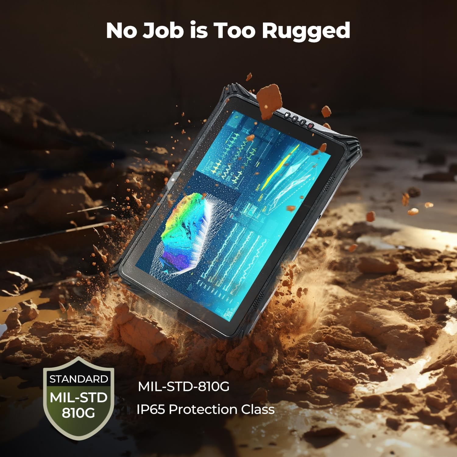 image:imageMUNBYN Rugged Windows Tablet IRT09 122 Windows 11 Pro Intel N5105 16GB128GB Replaceable SSD 4G LTE Dual Batteries amp Hot Swappable Heavy Duty Tablet for Construction Worker 2Y Protection