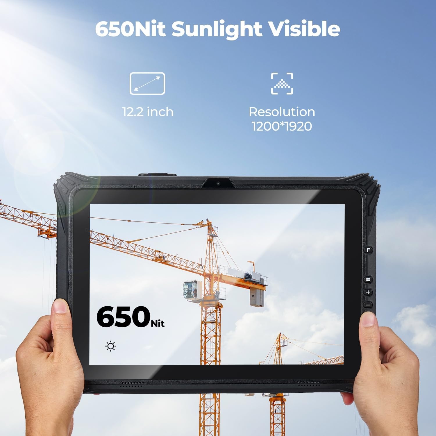 image:imageMUNBYN Rugged Windows Tablet IRT09 122 Windows 11 Pro Intel N5105 16GB128GB Replaceable SSD 4G LTE Dual Batteries amp Hot Swappable Heavy Duty Tablet for Construction Worker 2Y Protection