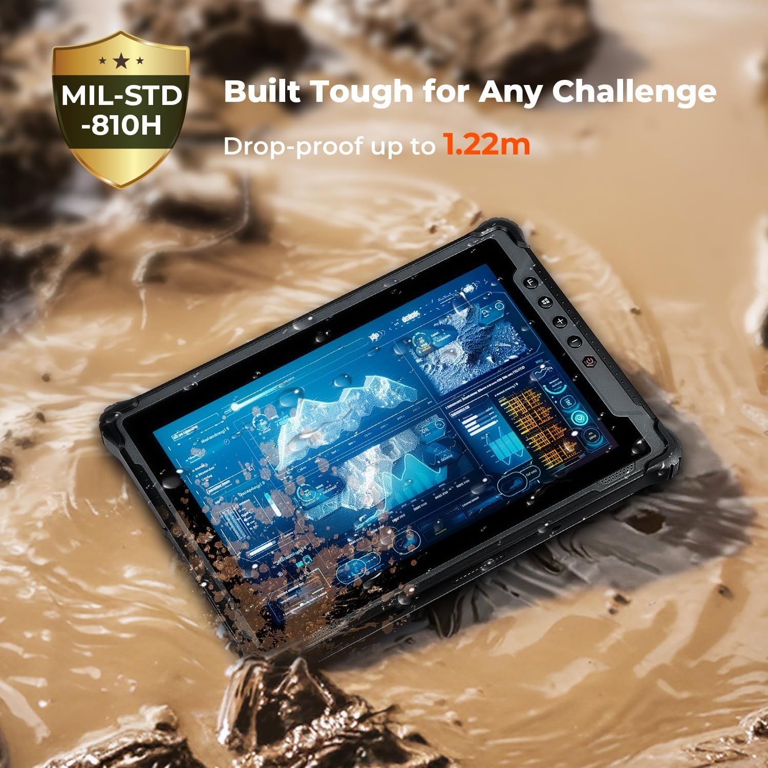 image:imageMUNBYN Rugged Windows Tablet IRT12 1000nit Sunlight Readable WiFi 6 Tough Tablet 101inch Windows 11 Pro Intel N100 8GB128GB Rugged PC 4G LTE GPS Outdoor Computer 2026 2Y ProtectionGray
