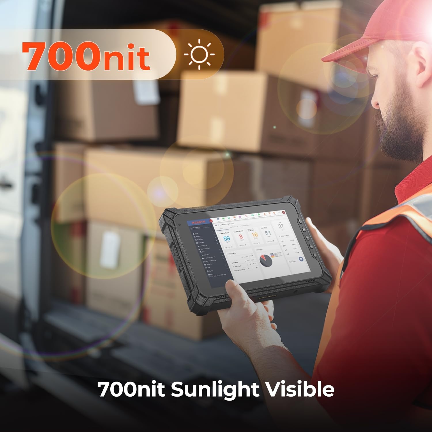 image:imageMUNBYN Rugged Windows Tablet with Barcode Scanner IRT06 8 Windows 11 Pro Equip with Honeywell N4680 1D2D QR Inventory Scanner 8GB128GB Industrial Tablets for ERP WMS