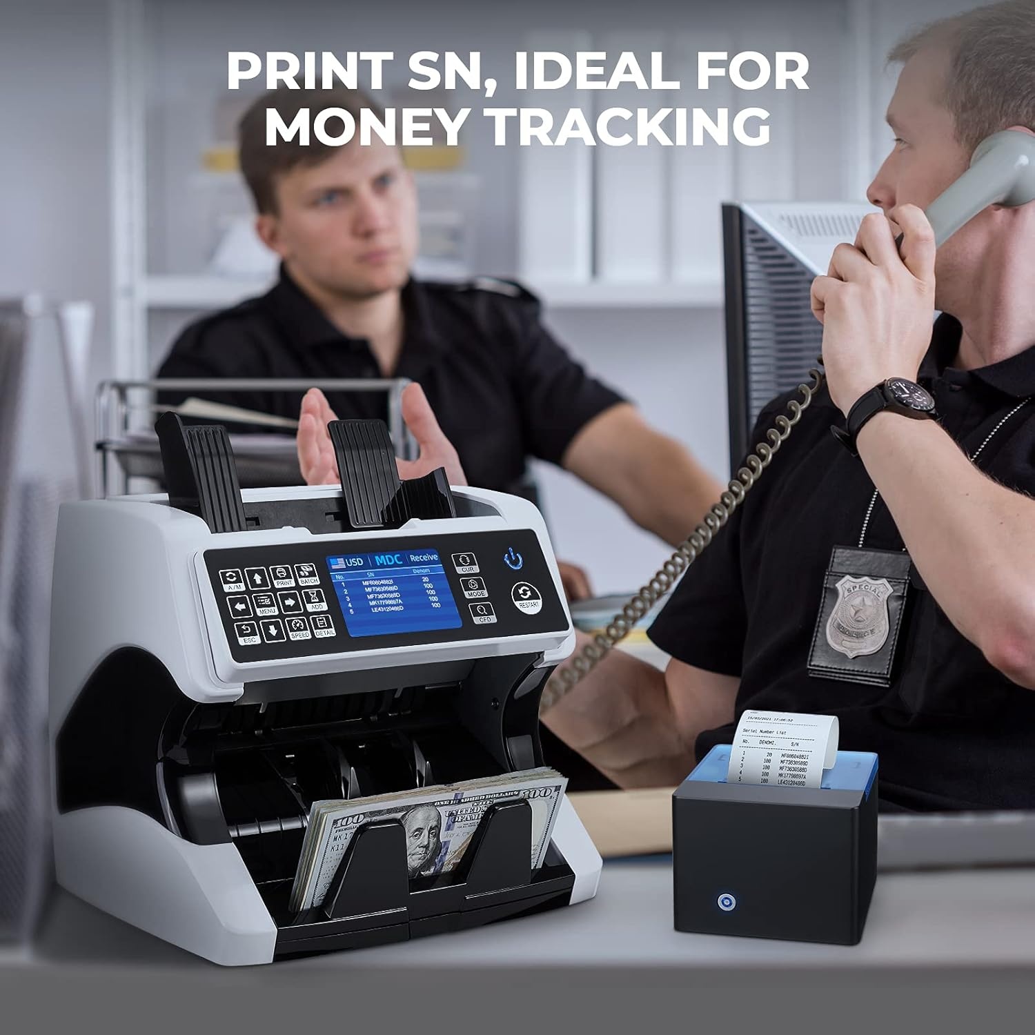 image:imageMUNBYN Thermal Printer for Mixed Denomination Money Counter Machine Connect and Use