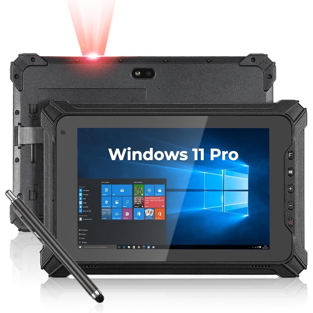 image:imageMUNBYN Rugged Windows Tablet with Barcode Scanner IRT06 8 Windows 11 Pro Equip with Honeywell N4680 1D2D QR Inventory Scanner 8GB128GB Industrial Tablets for ERP WMS