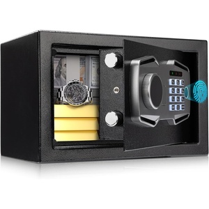 image:imageMUNBYN Smart Biometric Fingerprint Safe 3Way Access Lock Box with Electronic Keypad Display Screen amp USBC Port Small Caja Fuerte with AntiRust and AntiTheft for Home amp Office Cash Document