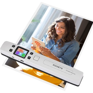 image:imageMUNBYN Portable Scanner Photo Scanner for Documents Pictures Texts at 1050 DPI Flat Scanning Includes 16GB SD Card Uploads Images to Computer via USB or Builtin WiFi No Driver Needed White