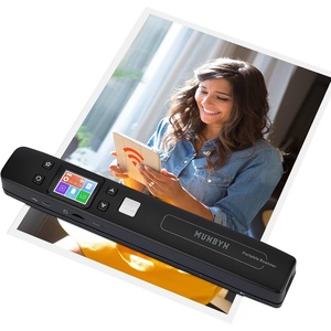 image:imageMUNBYN Portable Scanner Photo Scanner for Documents Pictures Texts at 1050 DPI Flat Scanning Includes 16GB SD Card Uploads Images to Computer via USB or Builtin WiFi No Driver Needed Black
