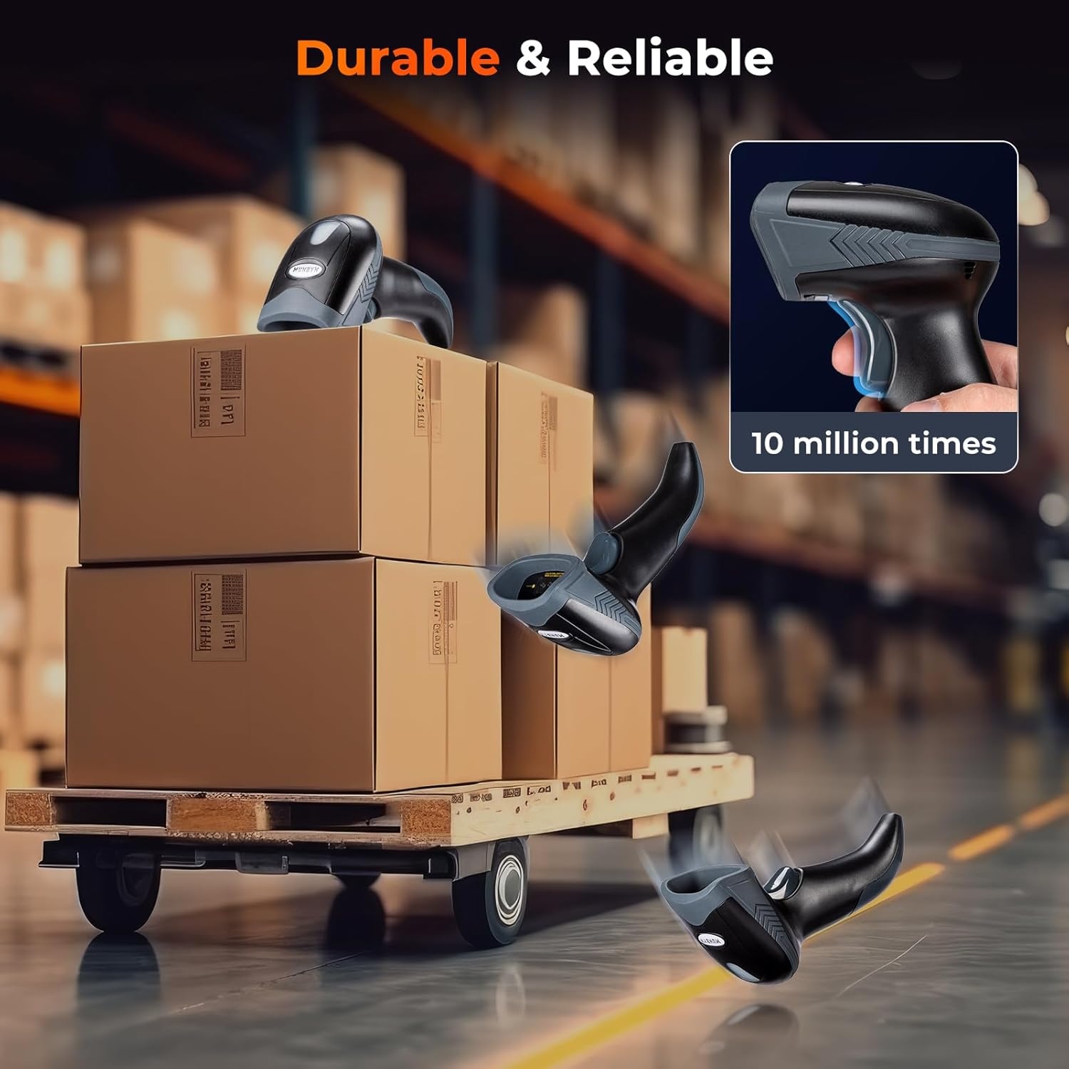 image:imageMUNBYN Book Scanner for Personal Library 1D2D Bluetooth 24G Wireless Handheld Barcode Scanner with 1400mAh Battery and Charger Stand Support ISBNUPC and Other Barcode Plug amp Play
