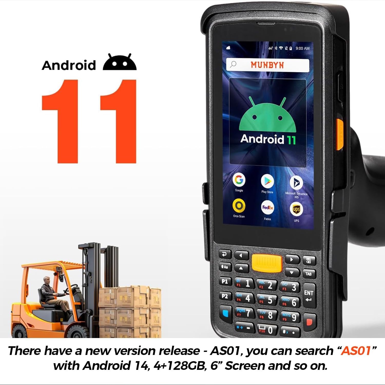 image:imageMUNBYN 099P Android Barcode Scanner with Pistol Android 11 Equip with Zebra SE4710 Scanner Handheld Computer Inventory Scanner QR UPC Rugged 4G Data Collector for Warehouse 2Y Protection