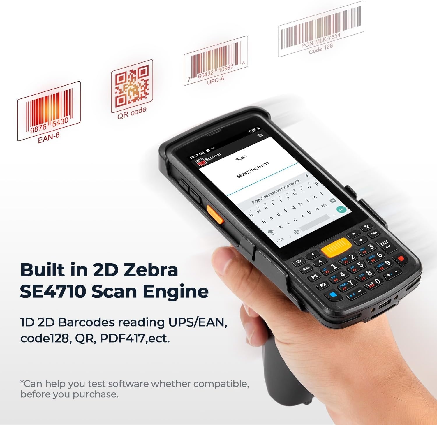 image:imageMUNBYN 099P Android Barcode Scanner with Pistol Android 11 Equip with Zebra SE4710 Scanner Handheld Computer Inventory Scanner QR UPC Rugged 4G Data Collector for Warehouse 2Y Protection