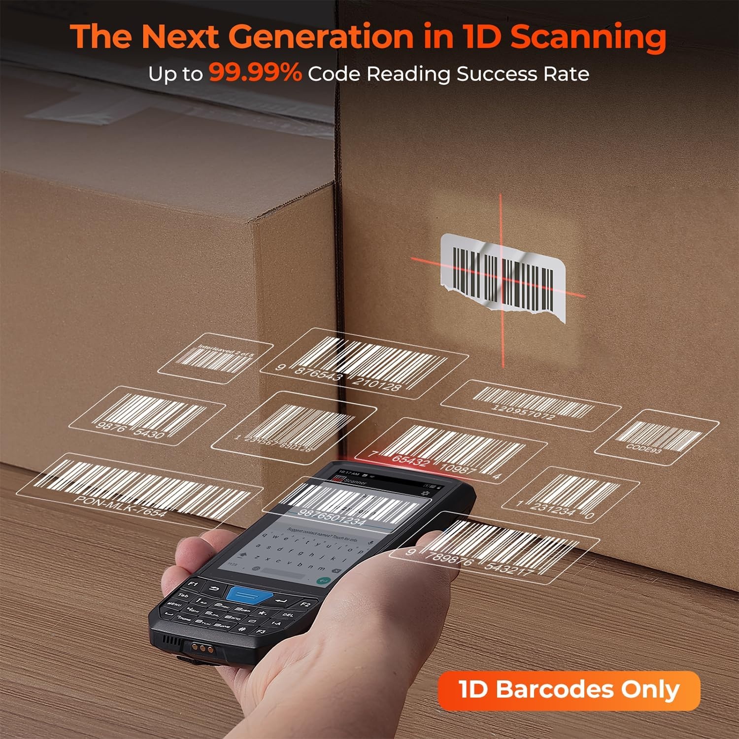 image:imageMUNBYN Android 13 Barcode Scanner 035Pro Equip with Honeywell N4313 1D Handheld Scanner 4GB64GB Rugged PDA Handheld Computer 4G LTE for for Small Business Warehouse