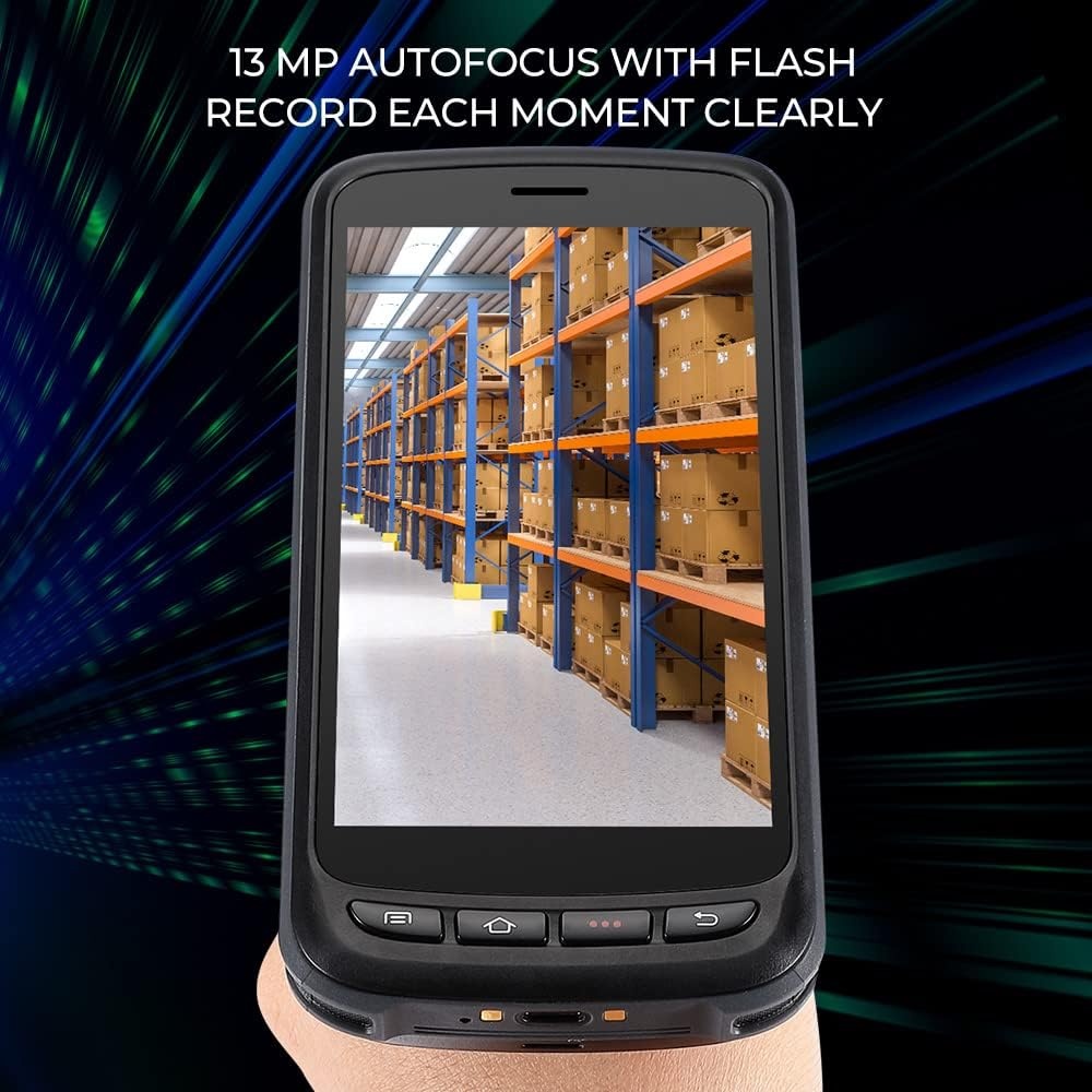 image:imageMUNBYN Android 13 Barcode Scanner Handheld Mobile Computer 1D2D QR US Repair Center 2 Years NoCharge Repairs Zebra SE4750 Engine 8000mAh Full Screen with Pistol Grip 4G WiFi PDA Scanner