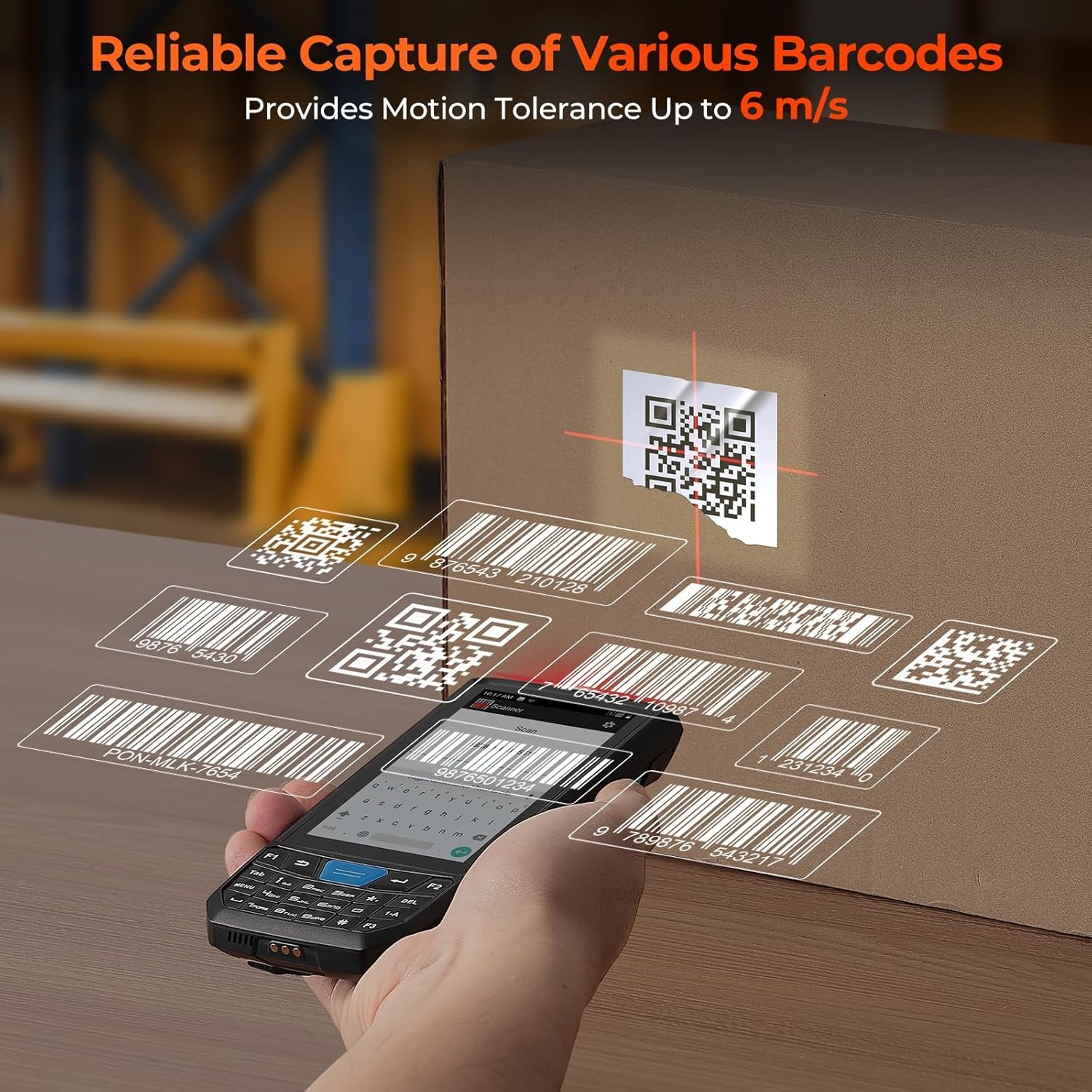 image:imageMUNBYN Android 13 Handheld Scanner Android Barcode Scanner 4GB64GB Equip with N6703 1D amp 2D QR Bar Code Scan Engine IP66 for Warehouse amp Logistics 035Pro