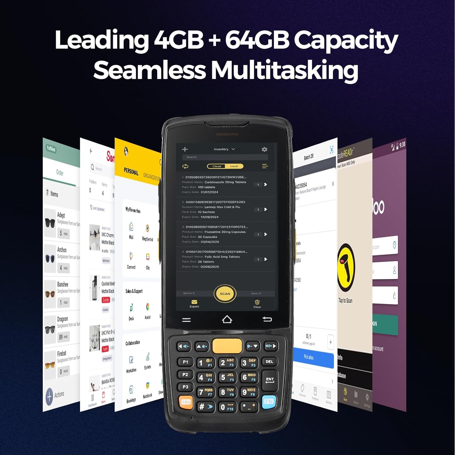 image:imageMUNBYN Android Barcode Scanner MC005 Android 14 4GB64GB PDA Handheld Equipped with HS7 1D amp 2D Bar Code Scan Engine 4inch Touchscreen 5000mAh Mobile Scanner for Inventory Warehouse