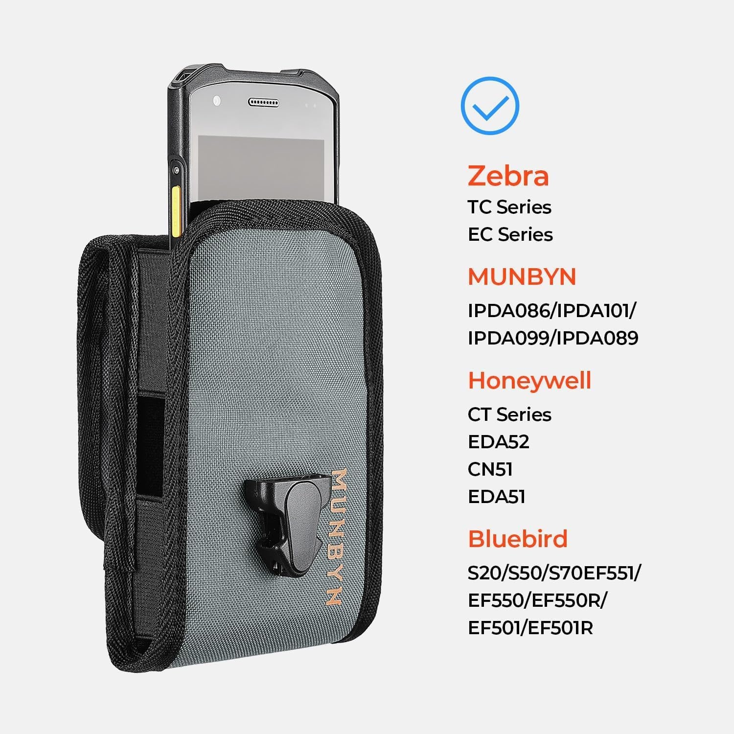 image:imageMUNBYN Zebra TC77TC70 Scanner Holster Rugged Carrying Barcode Scanner Holster for Zebra TC75x TC52TC57 TC70x TC72 Handheld Mobile Computer Scanner Case Holder with Metal Clip1 Pcs