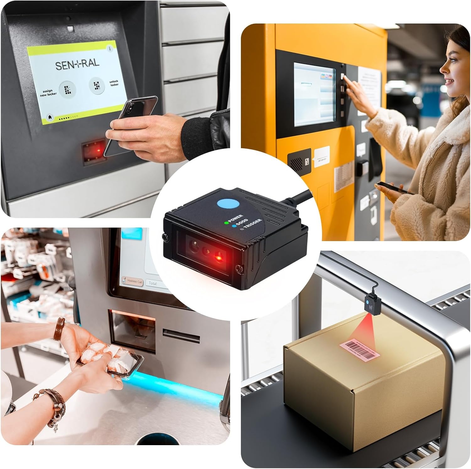 image:imageMUNBYN 2D Embedded Fixed Mount Barcode Scanner Scan Engine UltraRugged 1D 2D QR Barcode Reader MiniSize Suitable for Express and Factory Assembly Line WorkingOnly USB Port
