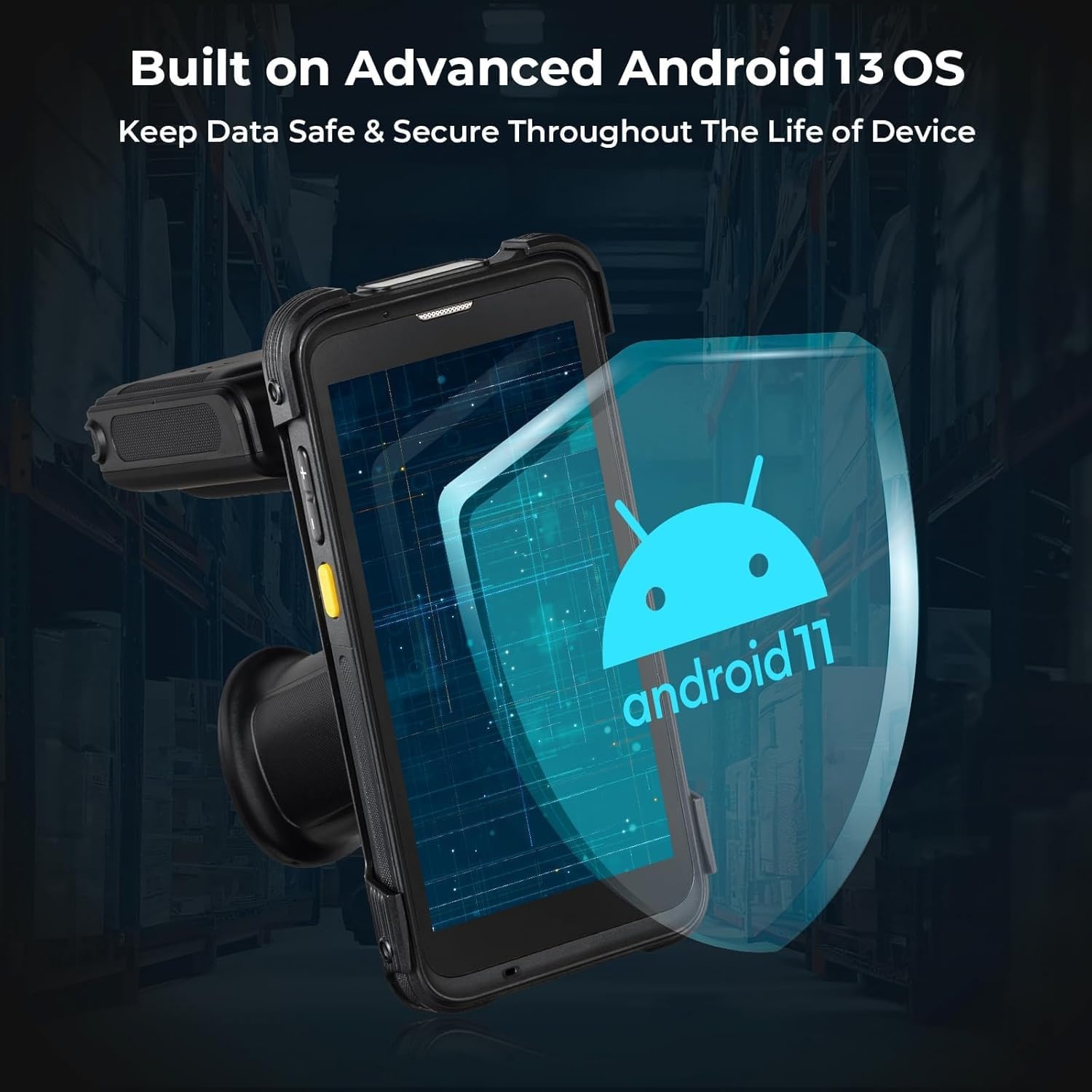 image:imageMUNBYN Android 13 RFID Bar code Scanner with 55 Screen Impinj E710 RFID Tag Reader UHF GS1 EPC GEN2 Equip with Zebra SE4710 1D2DQR Barcode Reader Rugged PDA Mobile Computer Inventory Scanner