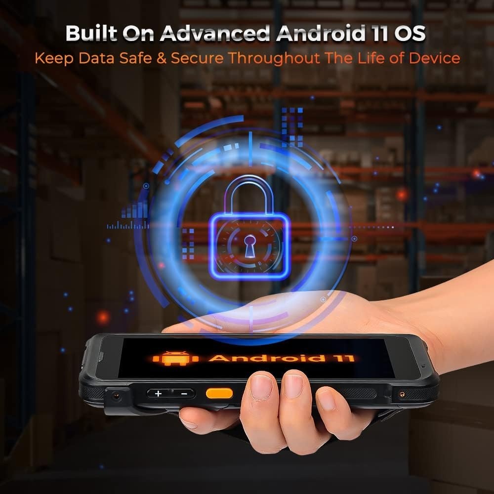 image:imageMUNBYN Android Barcode Scanner with Pistol Grip Android 11 WiFi 6 Mobile Computer PDA 55 Full Screen Equip with Zebra SE4710 Scanner Engine Bluetooth 1D2DQR Inventory Scanner with Software