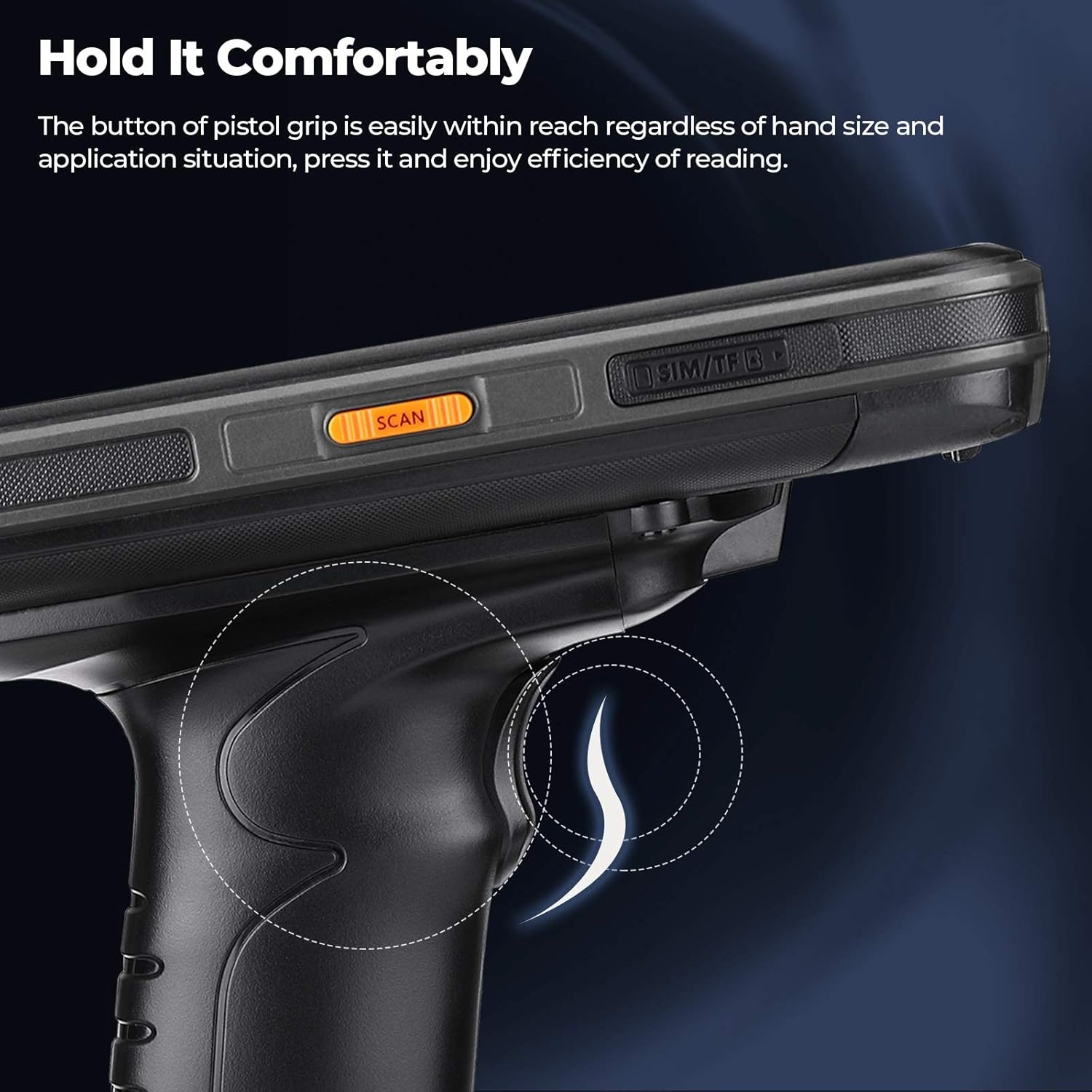 image:imageMUNBYN Pistol Grip for IPDA087 Android Barcode Scanner Android 11 Data Terminal IP65 Rugged PDA 4G WiFi GPS BT 8000mAh Battery 1D2D QR Zebra Scanner Spare Part Only The PDA Device Not Included