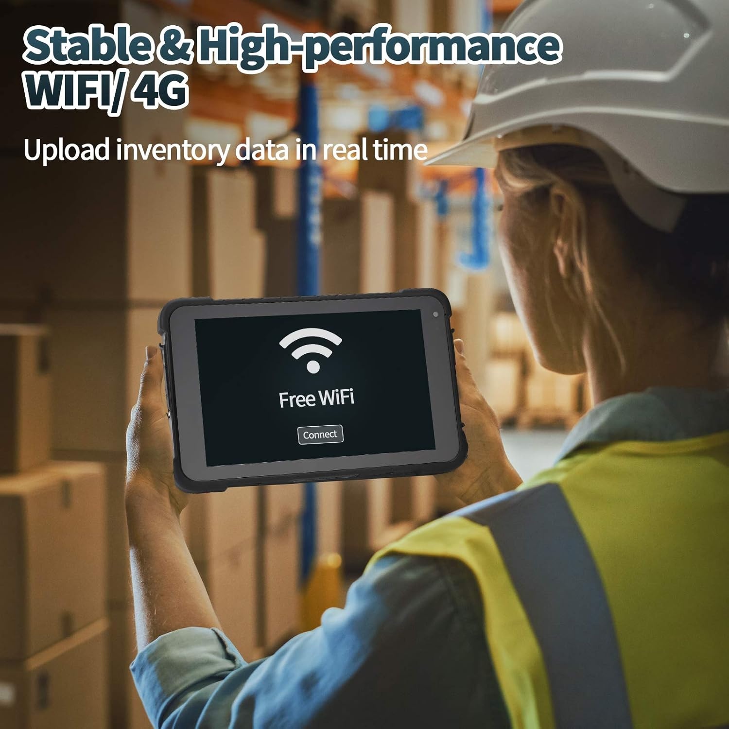 image:imageMUNBYN Rugged Android Tablet Scanner IRT01 8inch Tablet Android 10Equip with Zebra SE2707 Scanner 700nit Heavy Duty Tablet IP67 MILSTD810G Sunshine Readable Inventory Mobile Handheld Computer