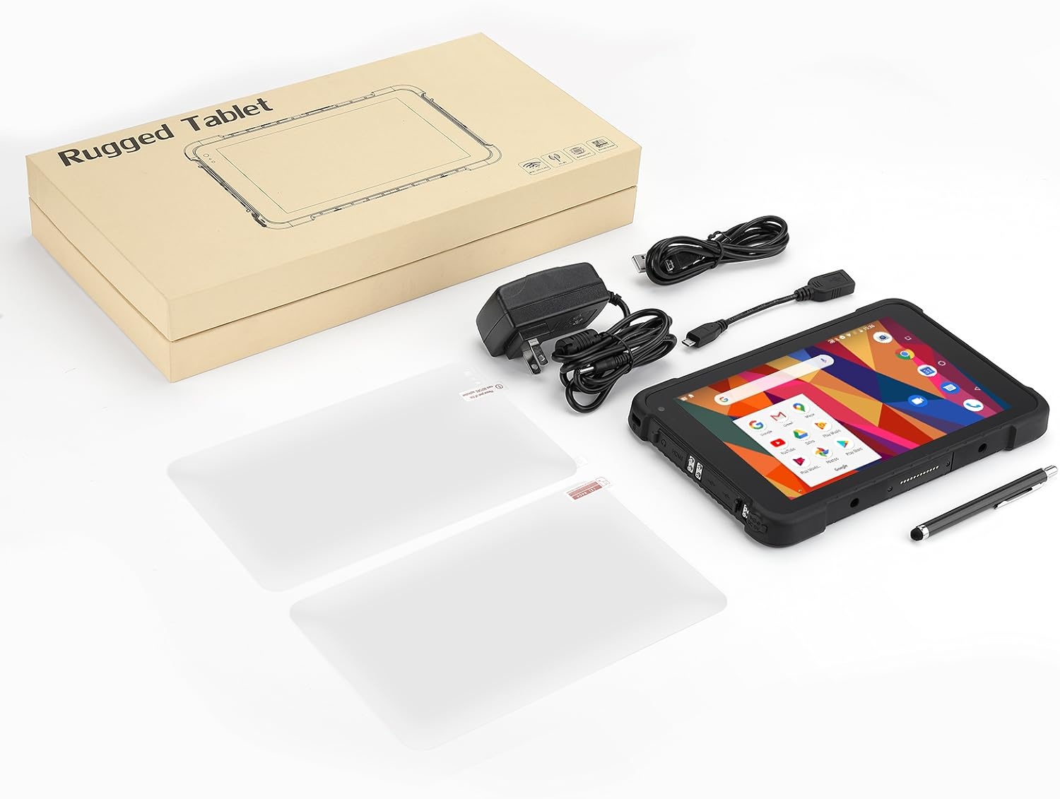 image:imageMUNBYN Rugged Android Tablet Scanner IRT01 8inch Tablet Android 10Equip with Zebra SE2707 Scanner 700nit Heavy Duty Tablet IP67 MILSTD810G Sunshine Readable Inventory Mobile Handheld Computer