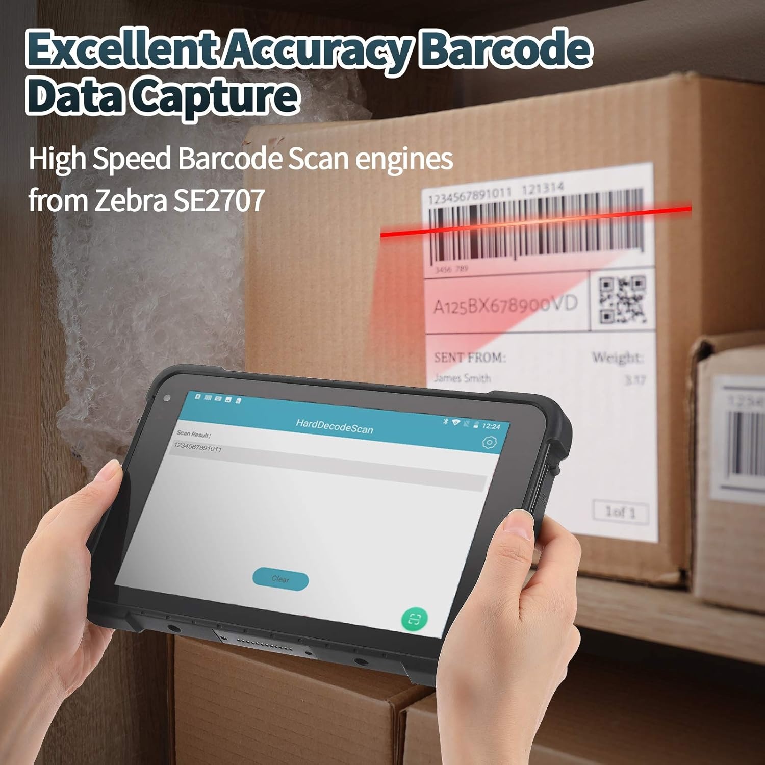 image:imageMUNBYN Rugged Android Tablet Scanner IRT01 8inch Tablet Android 10Equip with Zebra SE2707 Scanner 700nit Heavy Duty Tablet IP67 MILSTD810G Sunshine Readable Inventory Mobile Handheld Computer