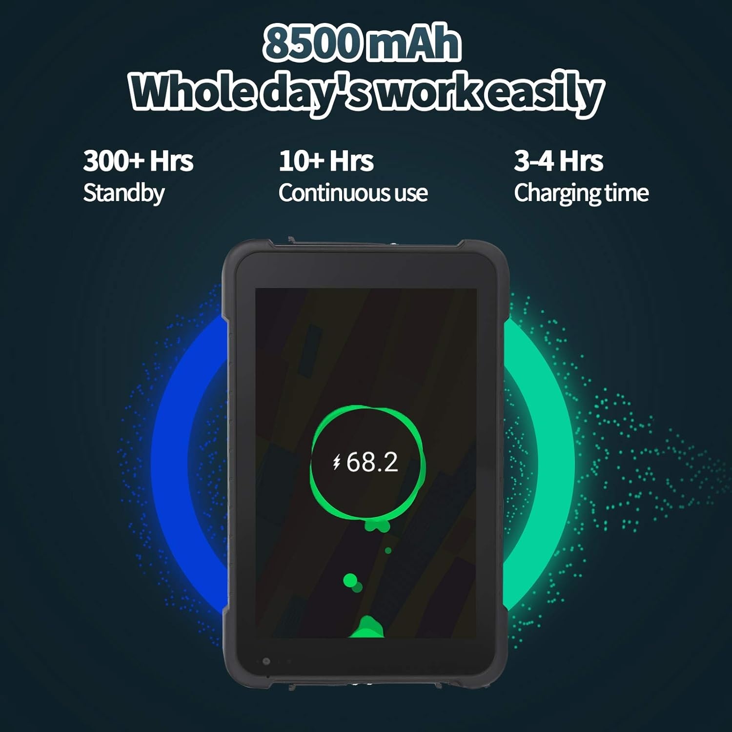 image:imageMUNBYN Rugged Android Tablet Scanner IRT01 8inch Tablet Android 10Equip with Zebra SE2707 Scanner 700nit Heavy Duty Tablet IP67 MILSTD810G Sunshine Readable Inventory Mobile Handheld Computer