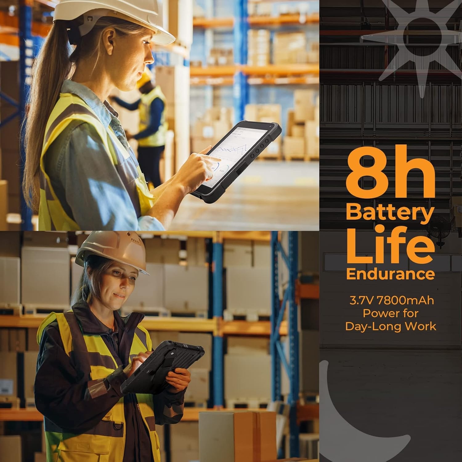 image:imageMUNBYN Rugged Tablet IRT04 8inch Industrial Tablet PC Windows 10 64bit Pro700nit Sunlight Readable Waterproof Tablet 4G WiFiGPS IP67 Drop and Water Resistant for Engineer Contractor Tablet