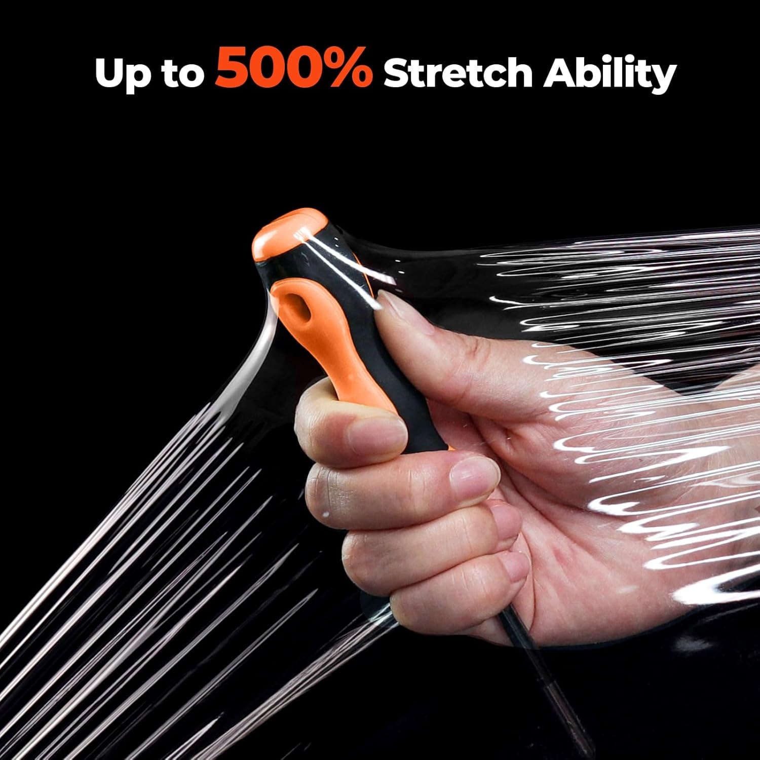 image:imageMUNBYN Shrink Wrap Stretch Wrap with Handles Stretch Film Roll Industrial Strength Plastic Wrap for Pallet Wrapping Shipping Moving 15 Inch x 1000 Ft 4 Pack 60 Gauge4