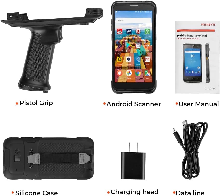 image:imageMUNBYN Upgraded Android 13 Barcode Scanner with OCR ID Scanner Passport Age Verification amp Customer Management Equipped Honeywell N6703 1D2D Wireless Mobile Computer Handheld