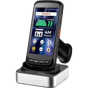 image:imageMUNBYN Android Barcode Scanner with Full Screen Dock Charger Pistol Grip Android 11 Scanner Handheld Computer Rugged PDA SE4750MR 2D Zebra Barcode Scanner ScanRange 34M 4G WiFi BT Collector